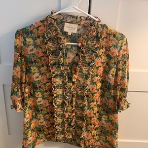 Sezane ruffled blouse